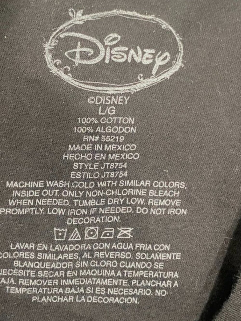 Disney Mickey Mouse Houndstooth Graphic Tee Black L - Picture 5 of 5